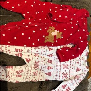 Child of Mine Red and White Holiday Onesies